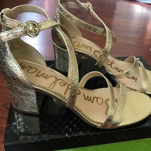 NEW Anthro Sam Edelman gold heeled sandal size 9